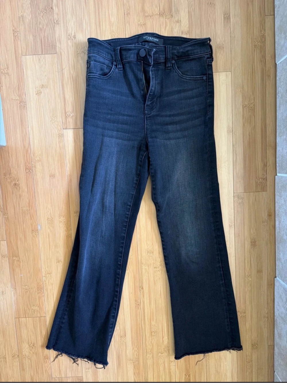 Liverpool Black High-Rise Wide-Leg Jeans